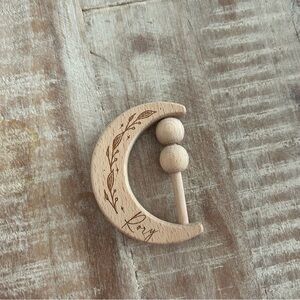 Wooden Moon Teether Rattle Rory